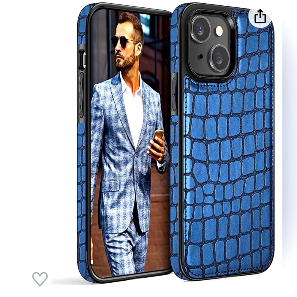 * 2 FOR $8 CASES! * iPhone 14 Plus (6.7”) Blue Snakeskin style Phone Case